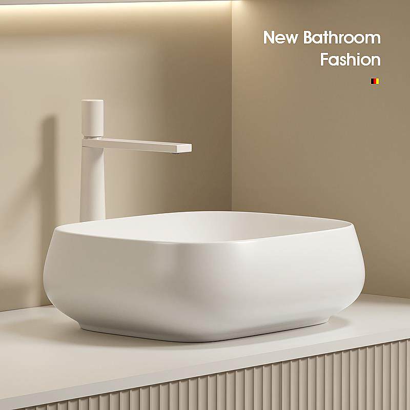 高端台上盆高级感奶油风洗手盆陶瓷盆奶白色艺术台盆洗脸盆洗手盘