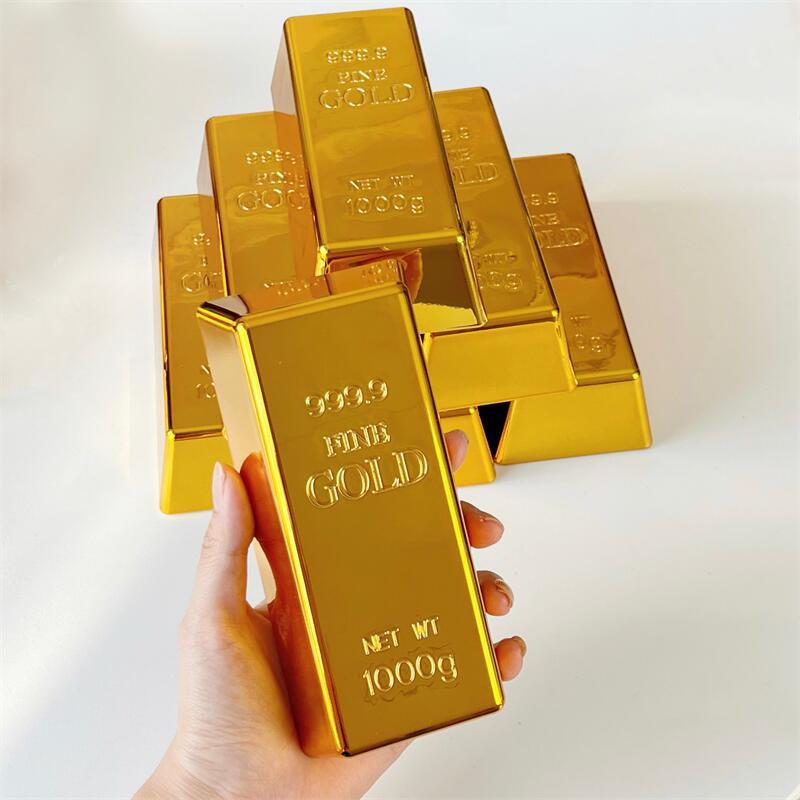 仿真金条 金砖门档 旺财大号镀金块 道具 招财 聚财家居风水摆件