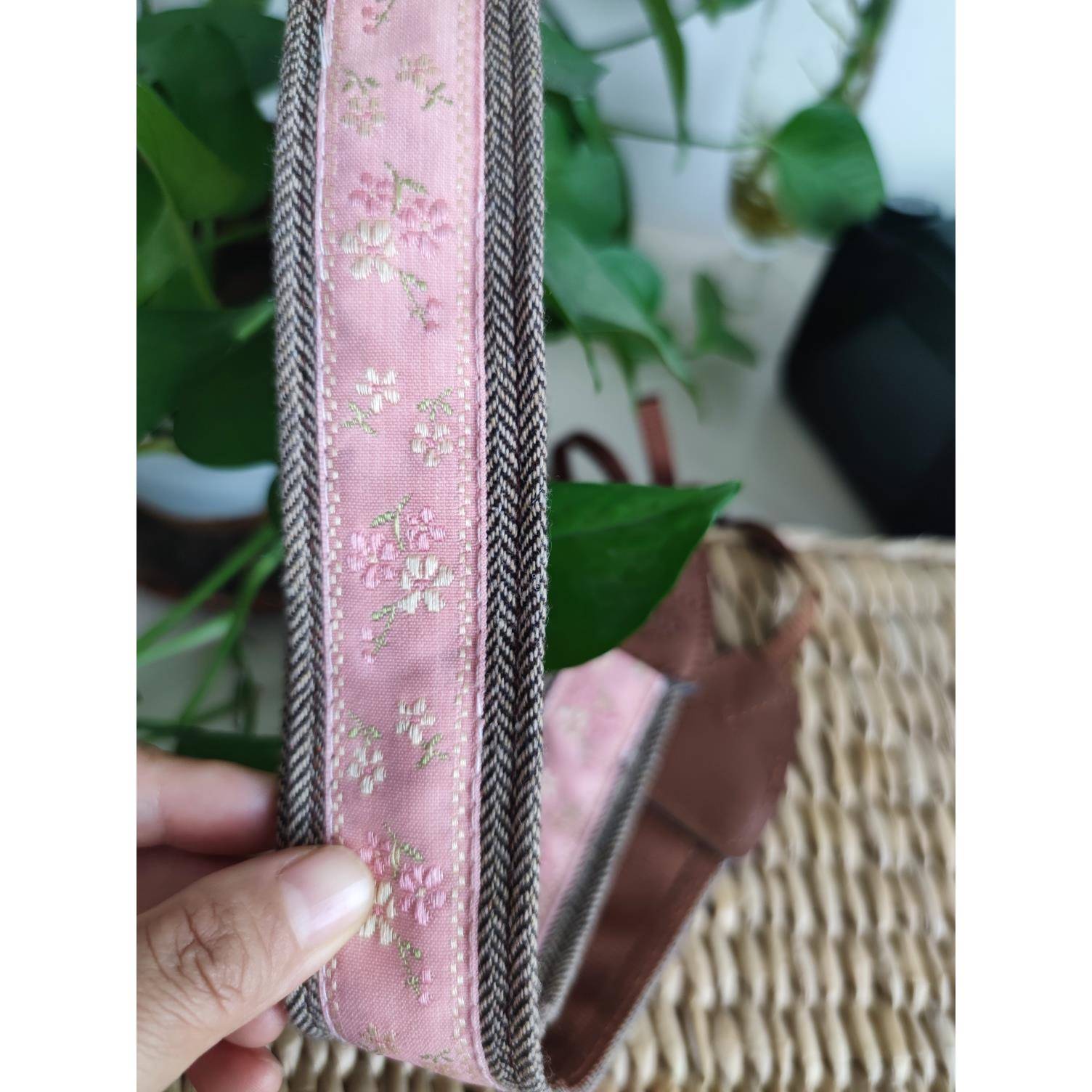 复古森系文艺小花相机肩带相机带相机相机背带拍立得单反相机背带