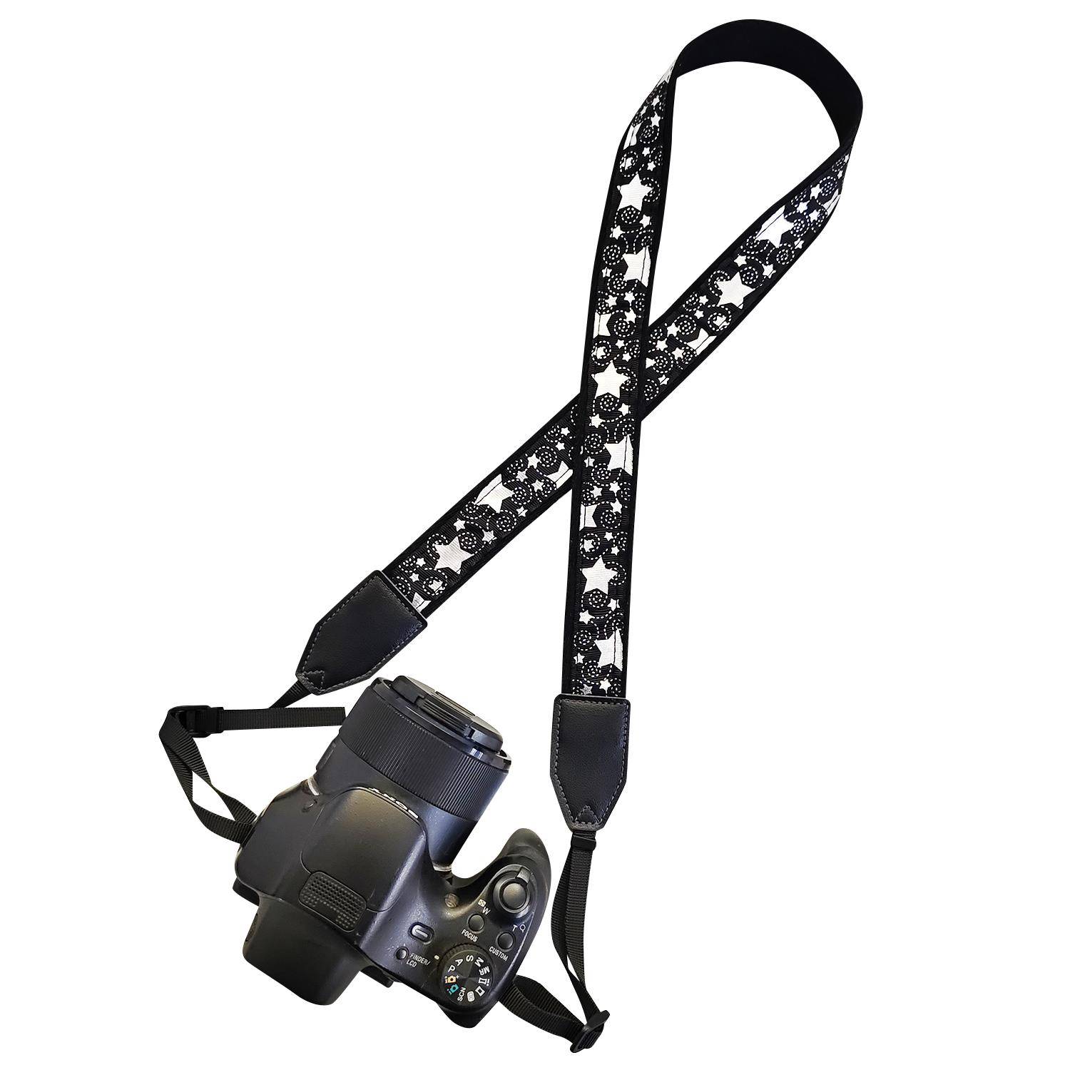 黑色星星相机背带单反相机肩带斜挎肩带相机带相机拍立得挂绳