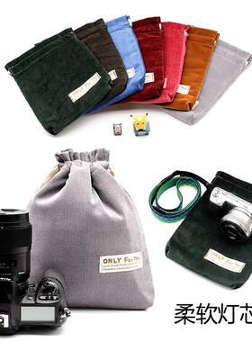 手提纯色加厚灯芯绒防撞单眼拍立得彩色袋布袋微单眼相机相机包A7R35D3