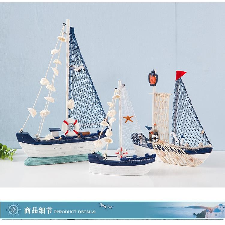 一帆风顺帆船摆件模型生日礼物木质帆船模型小摆件手工艺木船小船