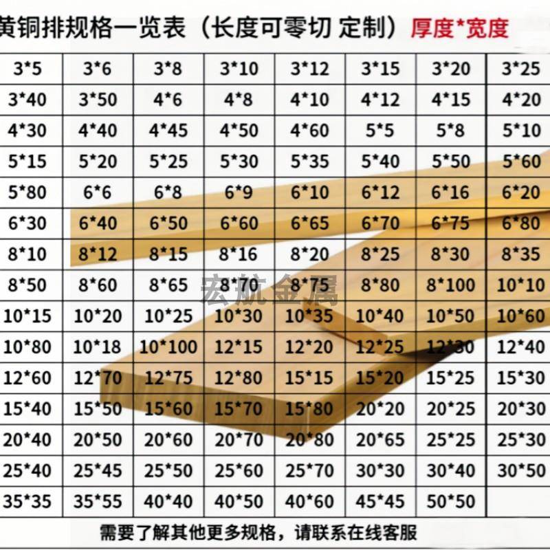 h59黄铜扁条方条实心h62黄铜排6 8 12 15 18 20 25 30 40 45 50mm