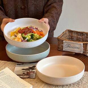 ins风泼墨碗陶瓷餐具家用大碗沙拉碗汤碗大号碗蔬菜沙拉盘子深盘