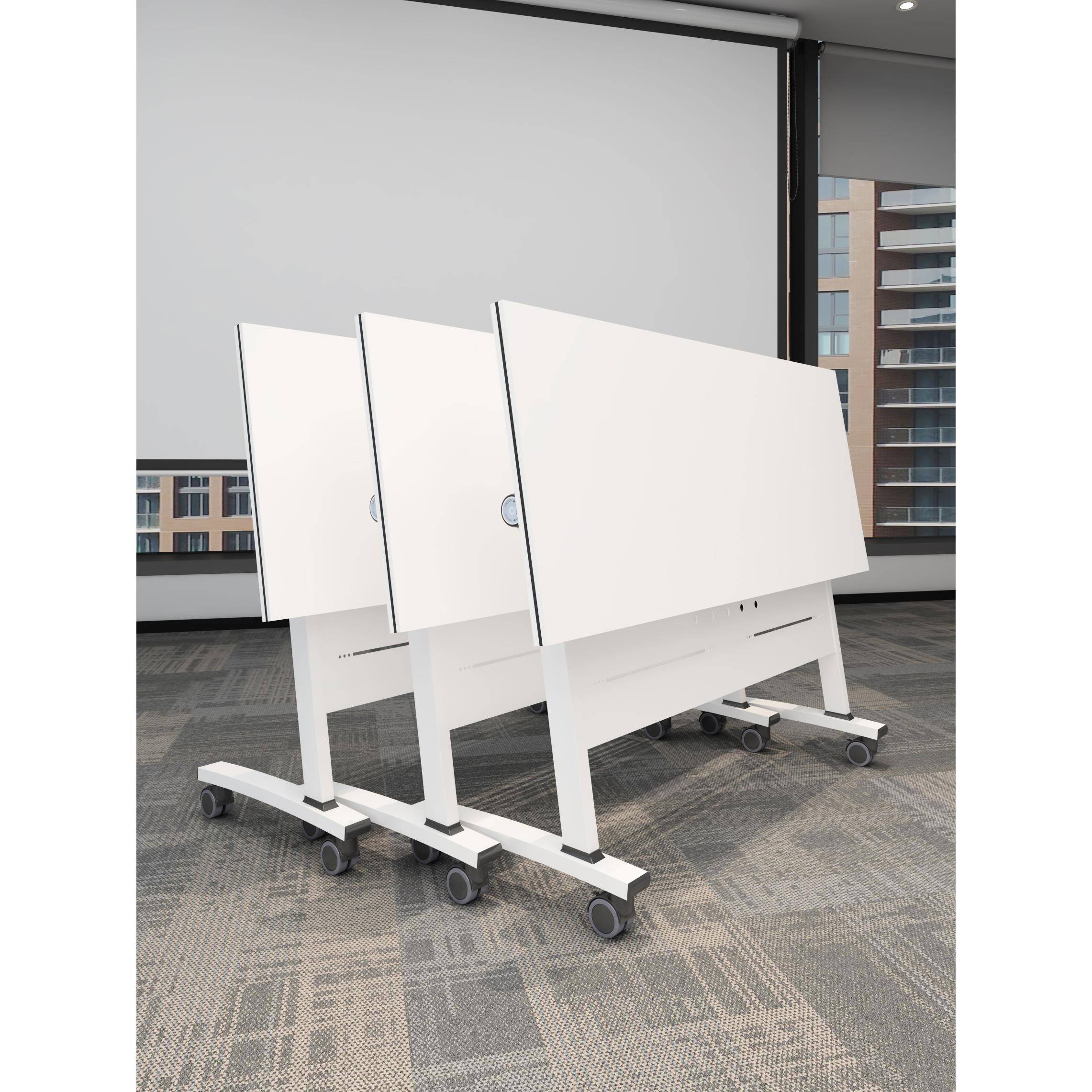 会议桌可拼接折叠培训桌椅可移动组合办公桌带轮子长条桌培训课桌