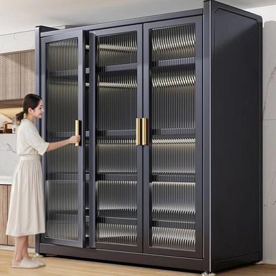 厨房多功能置物架家用餐边柜对开门储物柜一体靠墙橱柜收纳柜碗柜