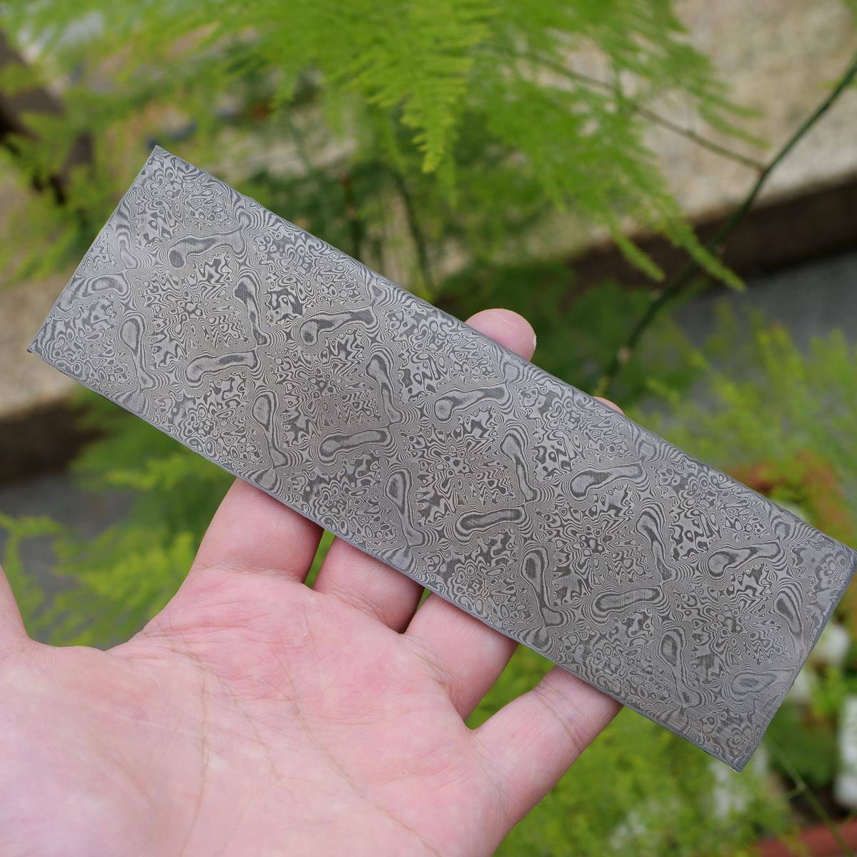仿瑞粉大马士革花纹钢DIY手工刀钢材钢板薄板无夹钢材料2-2.7毫米