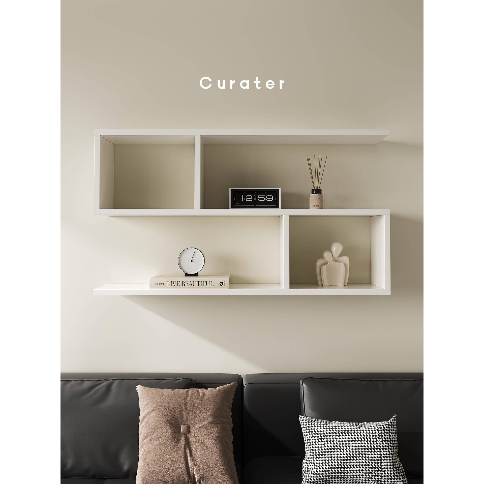 实木墙上置物架壁挂式书架书房收纳柜壁柜墙面储物柜餐厅吊柜酒柜