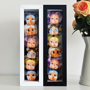 哭娃豹豹猫猫毛绒挂件手办展示盒相框摆台防尘柜子盲盒收纳盒