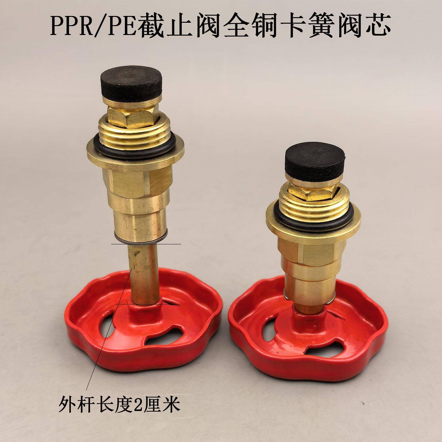 热卖PPR截止阀阀芯4分6分1寸精品PE卡簧截止阀铜杆铜芯内升降阀芯