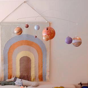 authentic models星球风铃装饰太阳系行星挂饰吊饰布置热气球挂件