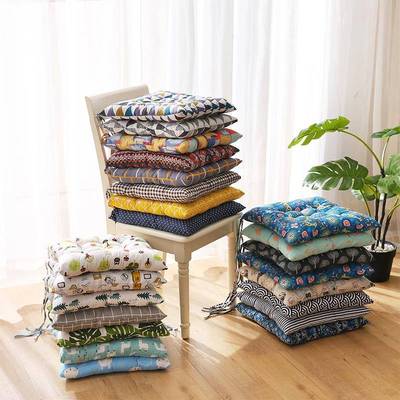 大号加厚坐垫学生冬季板凳靠垫办公室电脑椅子通用垫田园棉麻椅垫