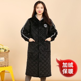 加厚加绒罩衣保暖加长过膝工作服外套男女围裙长款 冬季 工作服棉衣