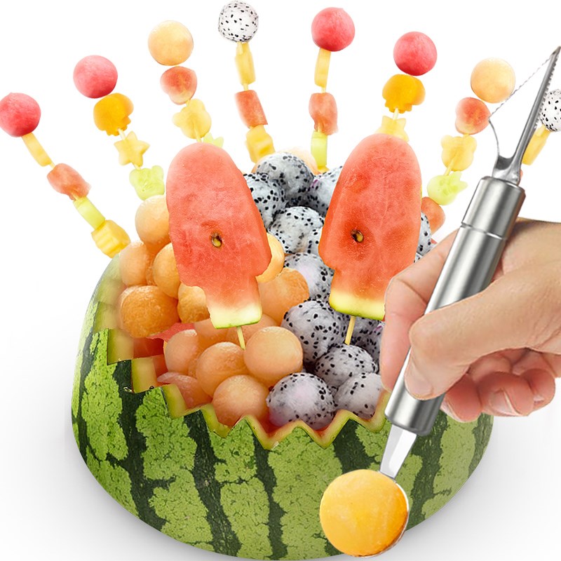 挖球器挖水果球勺子挖西瓜球勺拼盘工具套装雕花刀模具切水果蔬菜