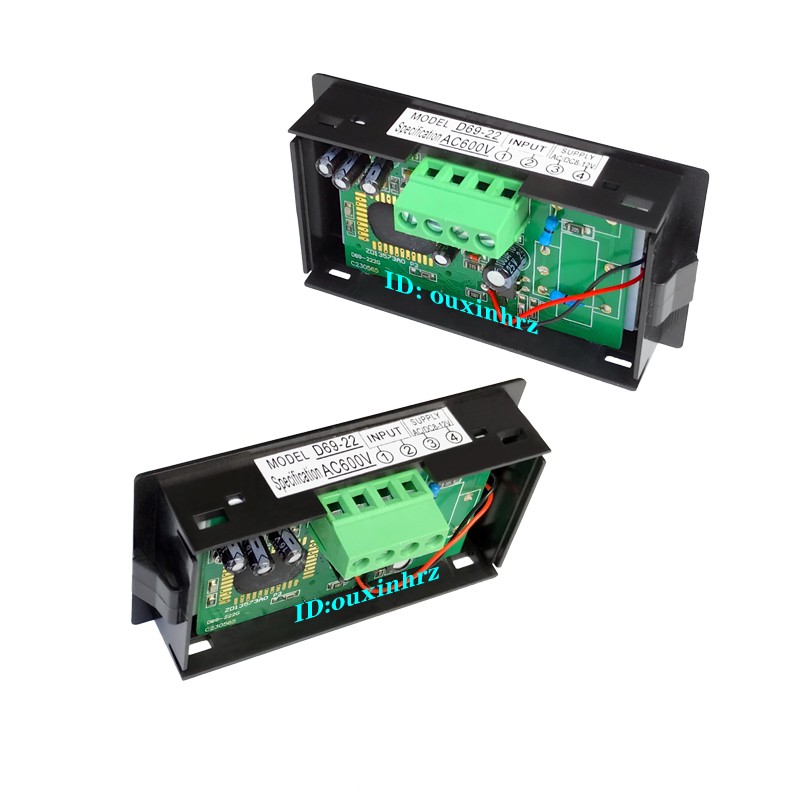 数显交流电压表0-200V600V数字电压表头AC/DC8-12V隔离供电D69-22