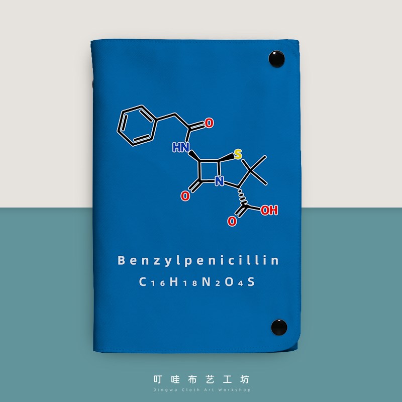 盘尼西林分子式创意布艺手账本定制化学活页笔记本医学生日记本子