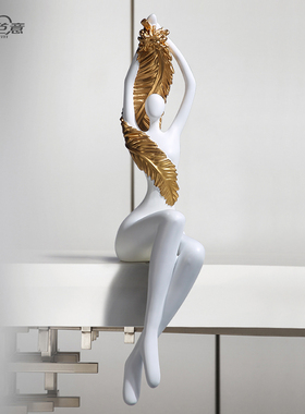 创意人物抽象艺术吊脚摆件现代家居客厅酒柜玄关隔断装饰品高级感