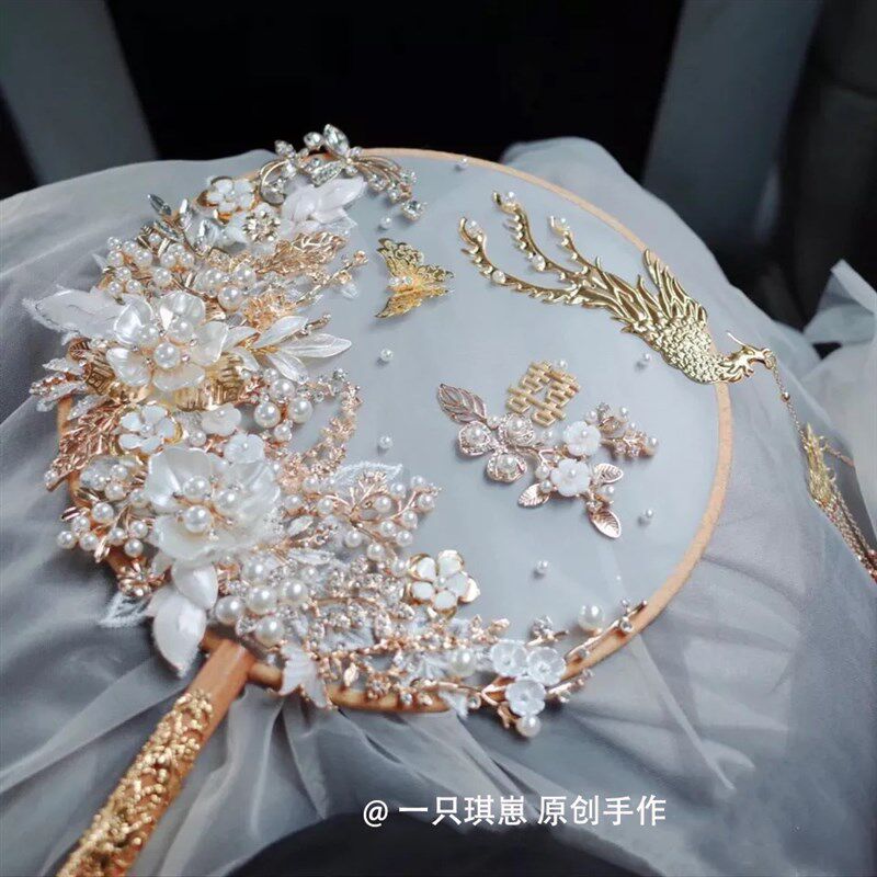 中式新娘结婚婚礼古风团扇秀禾出嫁遮面喜扇手捧花成品diy材料包,鲜花速递/花卉仿真/绿植园艺,新娘手捧花,淘宝优惠券,粉丝福利购,淘宝优惠卷