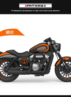 适用奔达BENDA金吉拉300改装全车拉花哈雷式版花防水牢固贴花贴纸