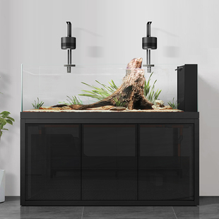 侧溢流溪流缸草缸三湖慈鲷缸超白玻璃南美原生造景鱼缸底滤水族箱