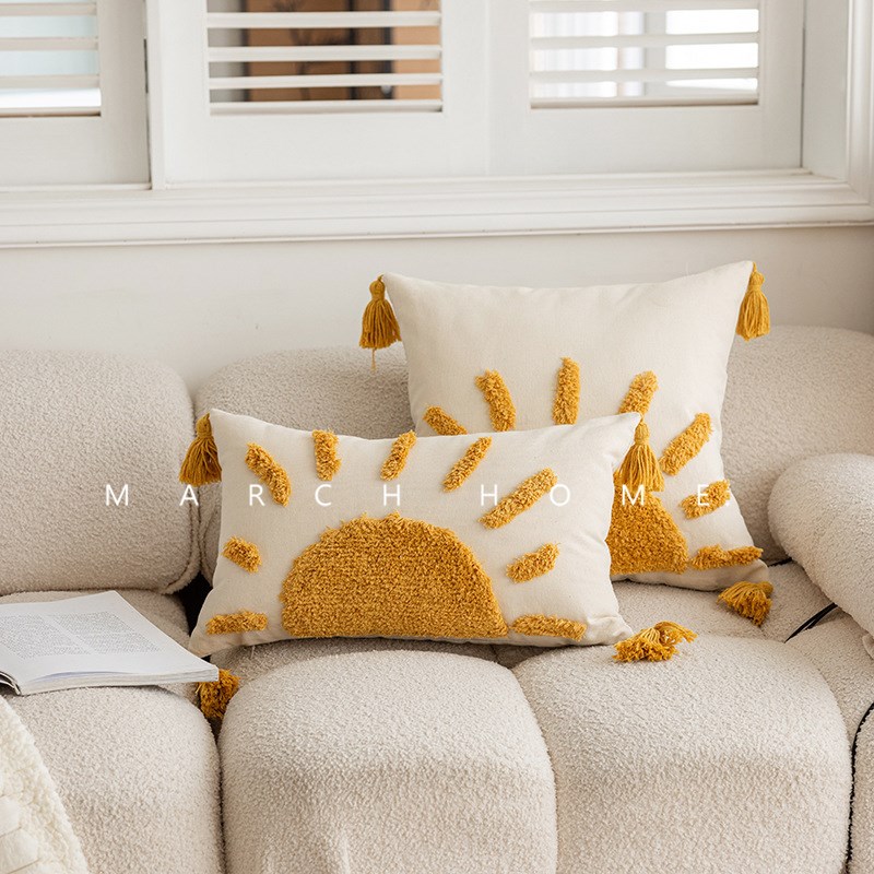 波西米亚簇绒抱枕民族风枕套民宿装饰客厅沙发靠枕床头靠垫靠背