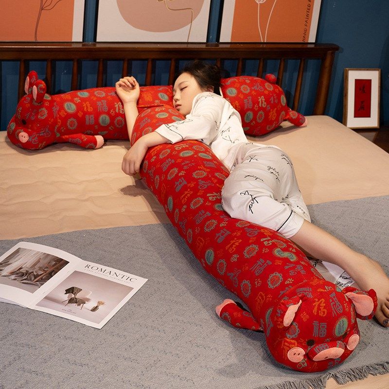 三层纱百福猪猪抱枕长条枕头女生睡觉夹腿孕妇枕床上侧睡宿舍,居家布艺,靠垫/抱枕,淘宝优惠券,粉丝福利购,淘宝优惠卷