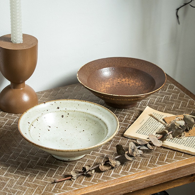 巷子尾【复古粗陶草帽碗】料理碗陶瓷拉面碗饭碗斗笠土碗微瑕