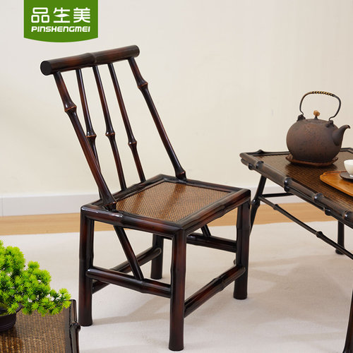 筇竹小 明式红竹小椅靠背椅庭院矮款茶道空间原竹椅休闲茶椅