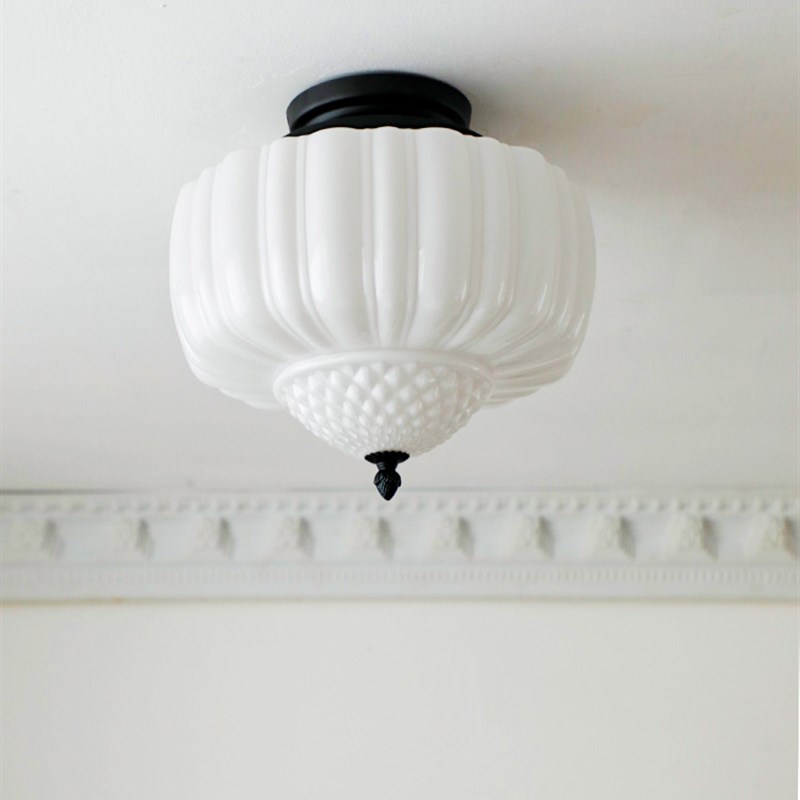 法式复古海派奶油玻璃吊灯 老上海洋房中古过道餐厅吧台卧室吊灯