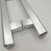 铝合金玻璃门把手有框推拉门拉手浴室门管形明装 定制孔距黑色