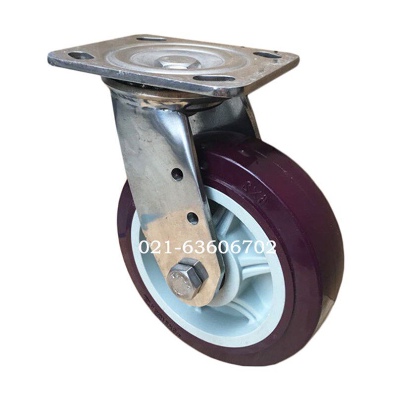 加重型聚氨脂静音万向轮防锈防水工业手推车脚轮轮子