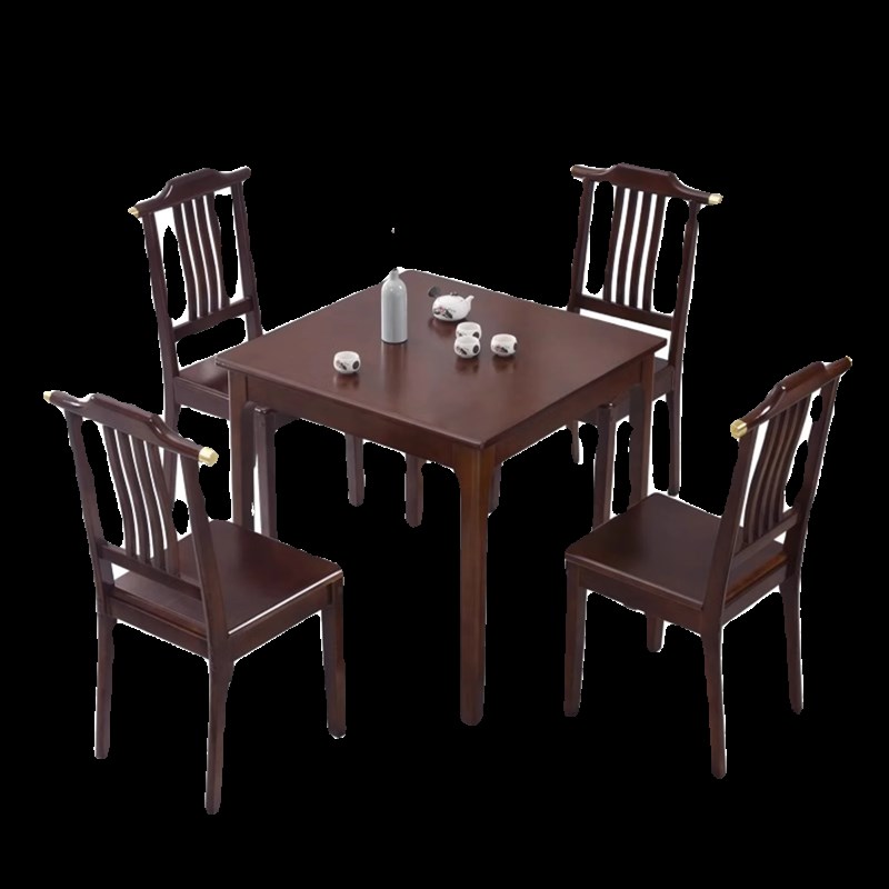 正方形全实木餐桌小户型家用现代中式小方桌休闲棋牌桌茶桌吃饭桌