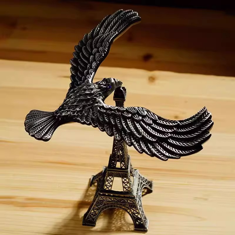平衡鹰重力鸟摆件高级感客厅艾菲尔铁塔永动机金属办公桌装饰品