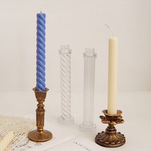 DI香薰蜡烛模具 螺旋螺纹细齿长杆塑料蜡烛模具杆蜡