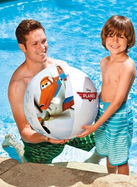 INE条纹沙滩球早教充气手球9充气飞机总动员互动球