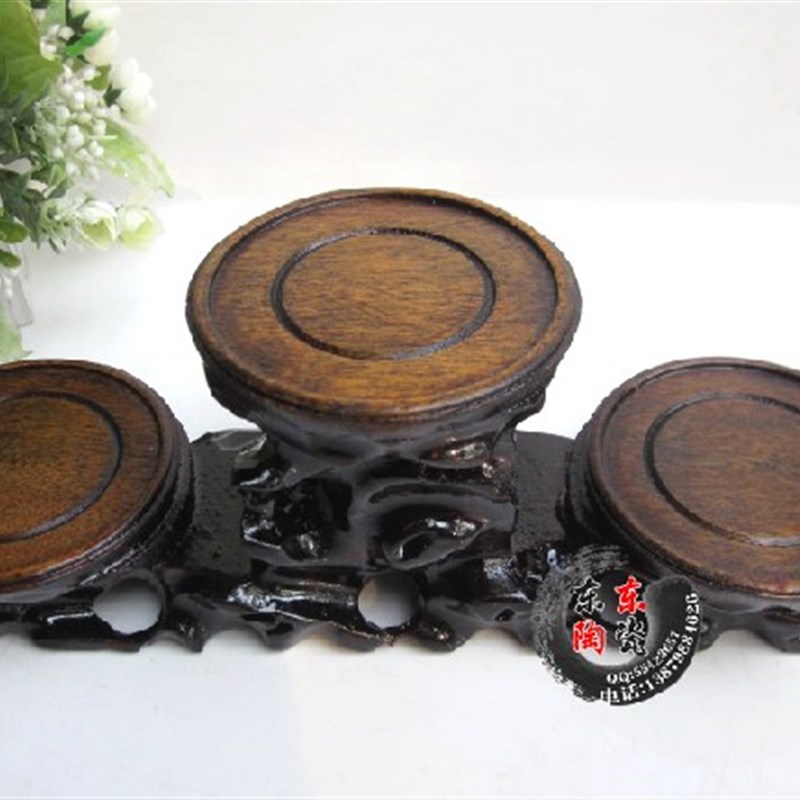 实木底座 工艺品托架 紫砂壶底托 根雕三阶底座D09
