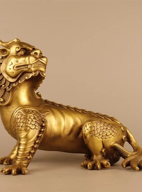 黄铜运神兽谛听地藏王坐骑独角神兽铜貔貅地听客厅手工