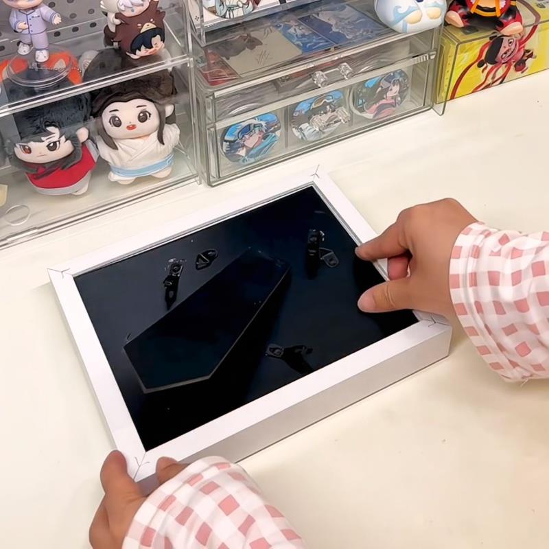 玻璃相框中空立体纯色创意艺术摆设小尺寸吃谷人好物家居装饰画框图片