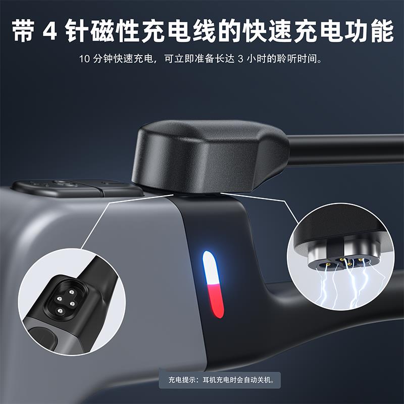 适用SHOKZ韶音S710充电线OpenSwim Pro磁吸转接头数据线type-c口