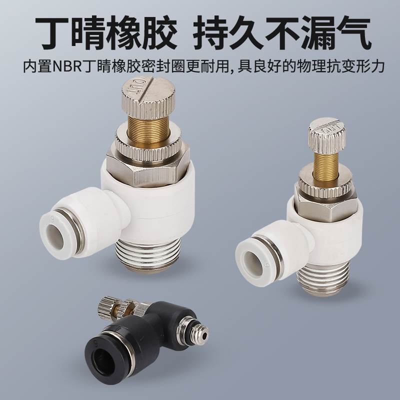 气管快速接头调速开关调节阀节流阀气动可调气缸SL10 8- 01 02 M5