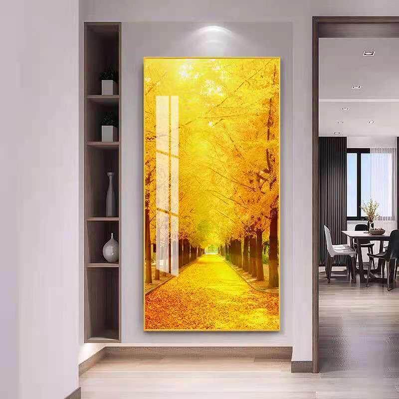 现代简约进门麋鹿玄关装饰画 画客厅走廊过道挂画 画竖版壁画 画