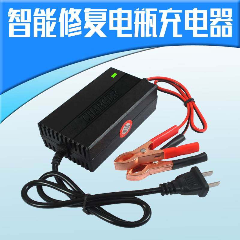 摩托车电瓶12V夹子充电器12v汽车蓄电池修复充电机干水踏板通用型