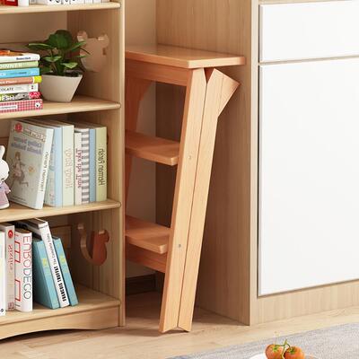 实木梯凳家用折叠梯子凳子登高厨房高板凳三步梯多功能两用梯凳