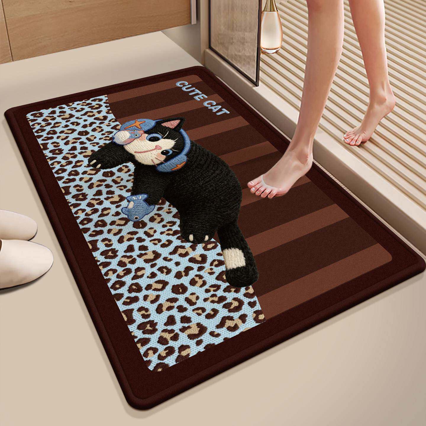 卫生间吸水地垫浴室防滑脚垫子硅藻泥洗漱台干湿分离2026新款地毯