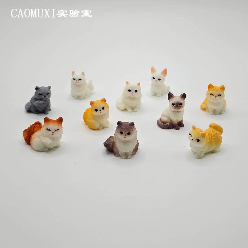 仿真动物模型小号可爱猫咪公仔橘猫波斯德文布偶猫微景观桌面摆件