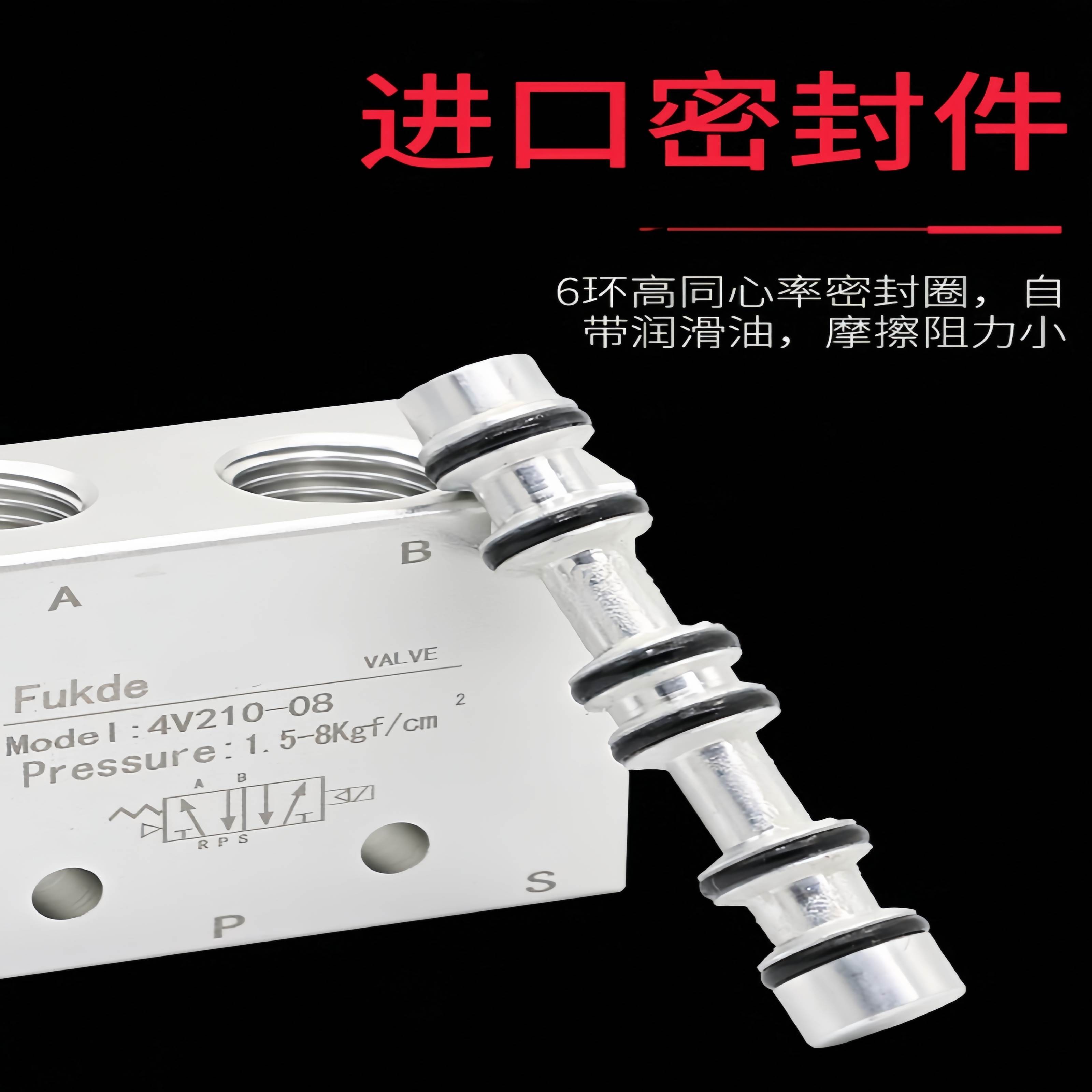 气动电磁阀4v210-08气缸控制阀220v两位五通310电阀气阀换向阀24V