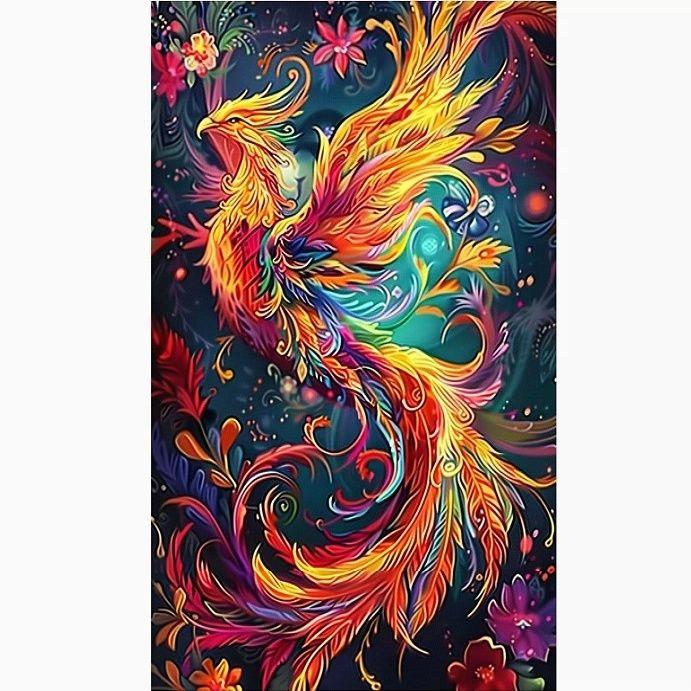 凤凰于飞十字绣2024新款线绣客厅满绣刺绣手工小件简单新手初学者