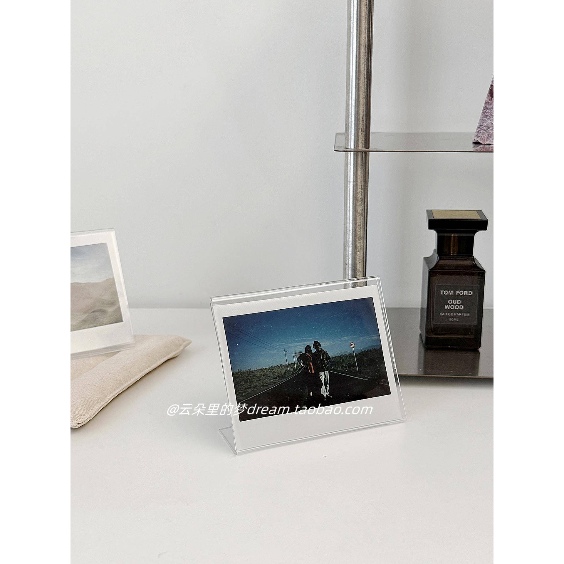 拍立得mini相框宽幅立式摆台wide相纸亚克力展示框桌面摆件相片