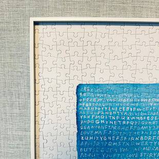 杰艺铝合金画 画框SEREN ART藏瞭很久的蓝1000片拼图金属白色框挂