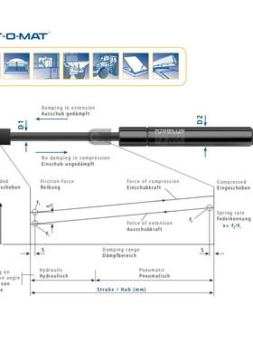 免费设计替代stabilus定制气撑气弹簧液压杆支撑杆气压杆